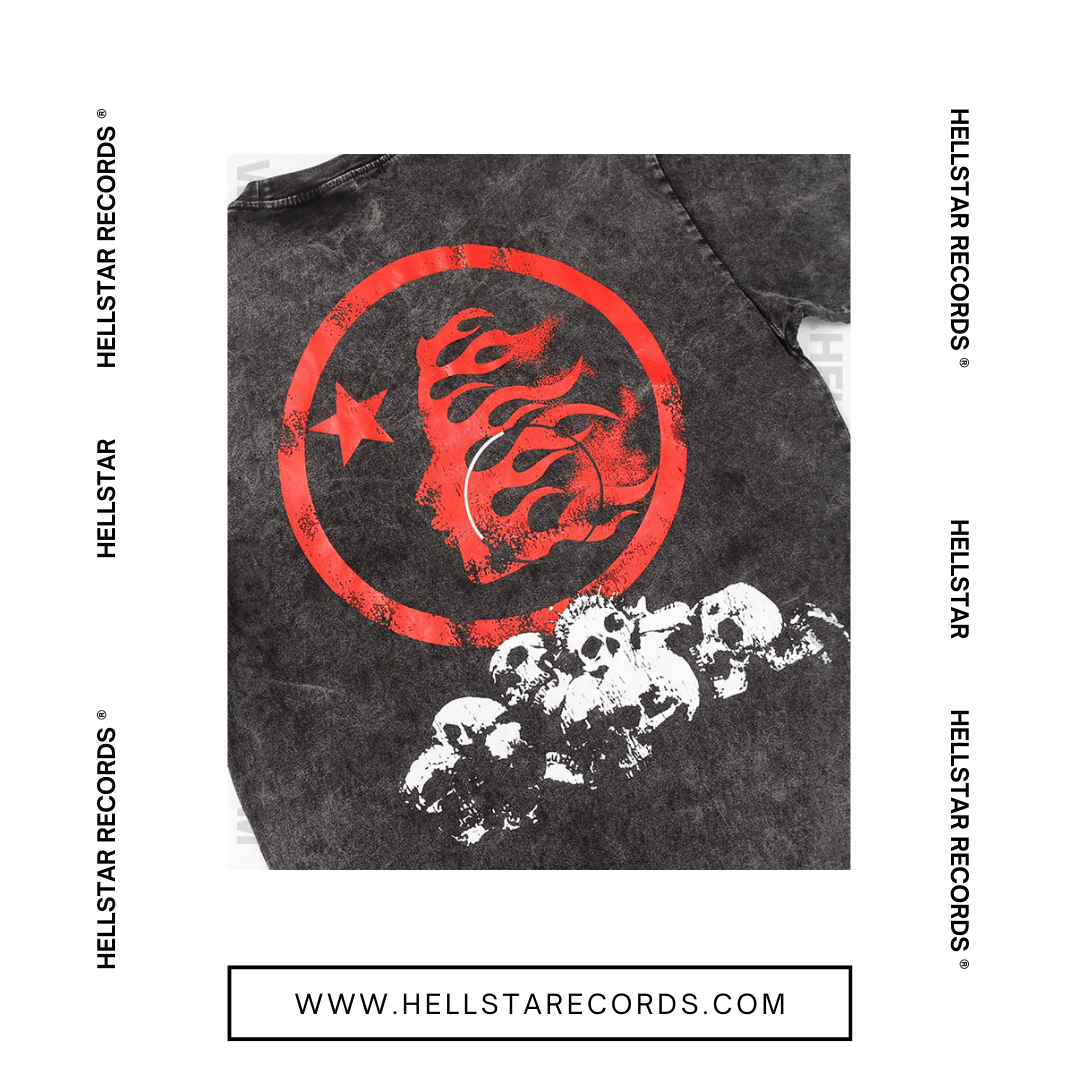 Back Quality check of the Hellstar Crowned Skull T-shirt  with bold Hellstar logo