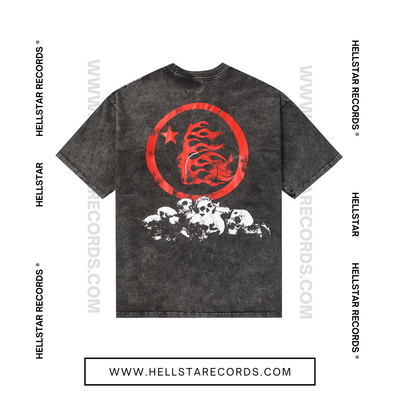 Back view of the Hellstar Crowned Skull T-shirt with bold Hellstar logo