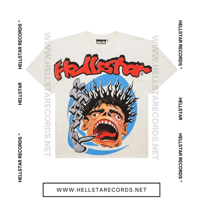 Front view of Hellstar Screaming Kid T-Shirt in white