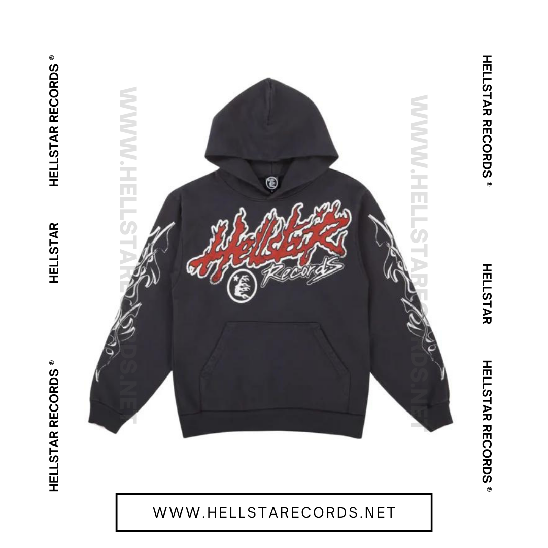 Front view of Hellstar Tour Hoodie in Black with tour graphic on the back and Hellstar Records logo on the front.