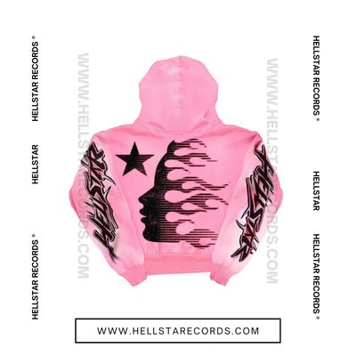 Hellstar Brainwashed With Brain Hoodie Pink by Hellstar Studios (Back)