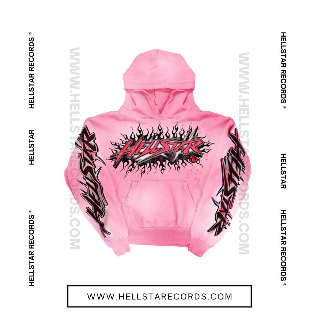 Hellstar Brainwashed With Brain Hoodie Pink by Hellstar Studios (Front)