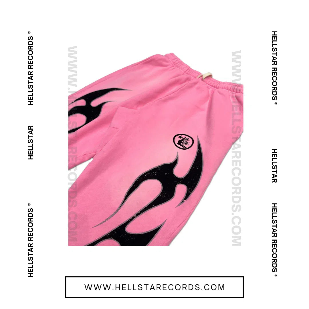 Hellstar Pink Flame Sweatpants by Hellstar Studios (Closeup)