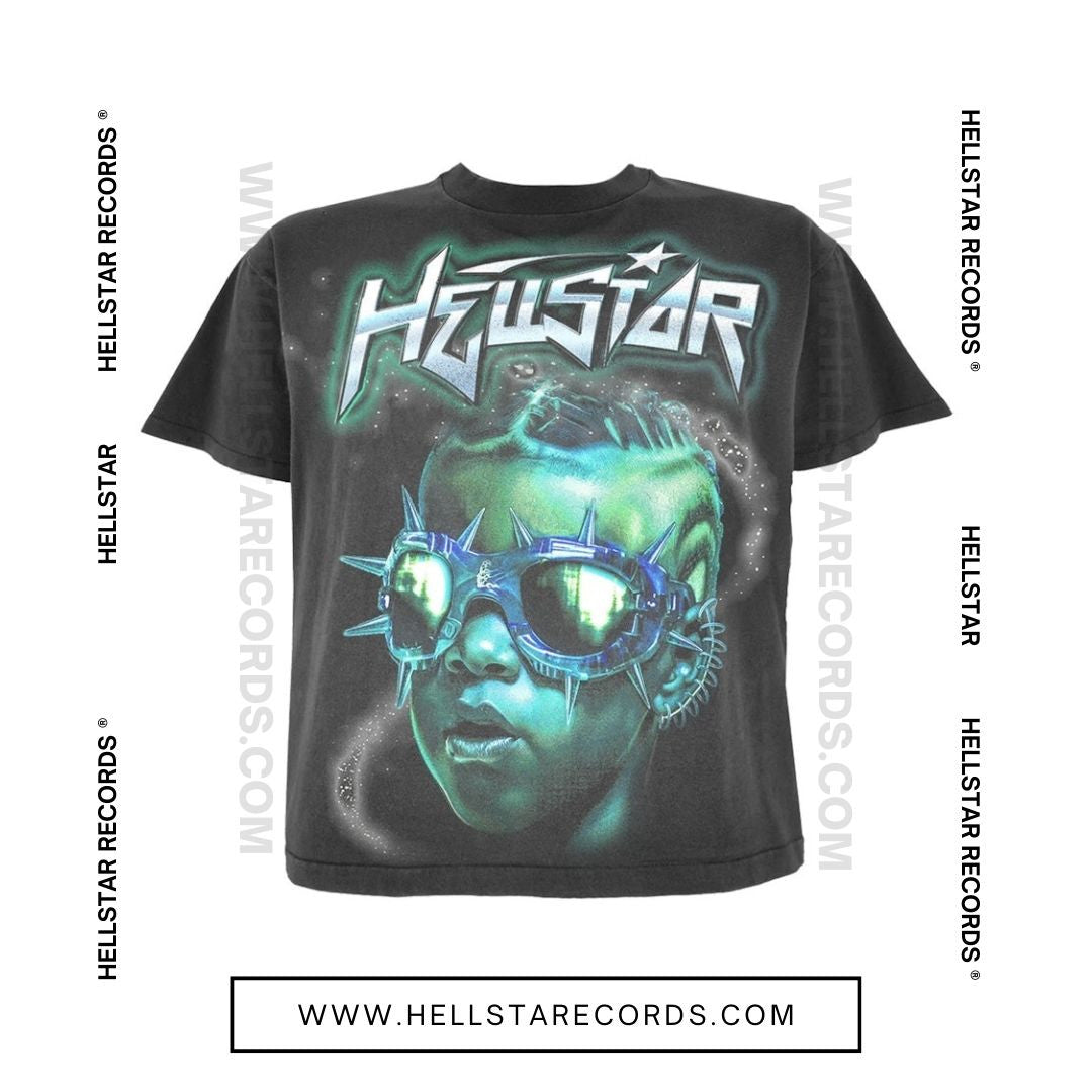 Hellstar The Future T-Shirt - Black with Neon Design